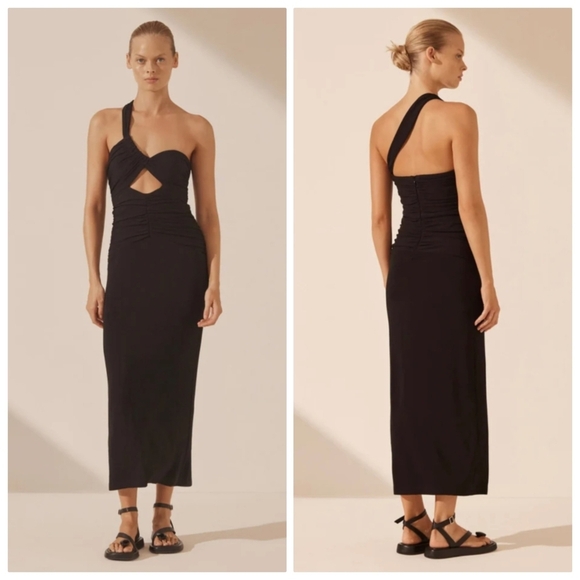 New Shona Joy Yvette Strapless Black Cocktail Midi Dress Size 2 NWOT - Picture 10 of 10